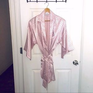 VTG Vintage Blush Pink Silk Satin Kimono Robe